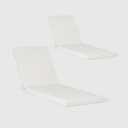 FAPOLITE Outdoor Chaise Lounge Set of 4 (4 White Recliner Cushion) (Cushions ONLY)