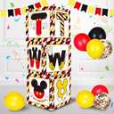 TONIFUL Mouse 2nd B-Day Party Supplies Red Yellow Black Balloon Box with Letters, Red Mouse Theme TWO Years Old Birthday Party Favors for Second Birthday Decoration