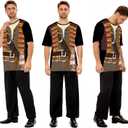 MISS FANTASY Pirate Shirt Women Men - Pirate Costume Outfits Halloween Unisex Adults (Black, XL)