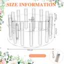 Sintuff 14 Inch Clear Acrylic Floral Crown Cake Stand with 15 Flower Tube Vase and 3 Meter LED String, Suitable for 12 Inch Cake Display Wedding Cake Stand for Wedding Birthday Party Dessert Cupcake