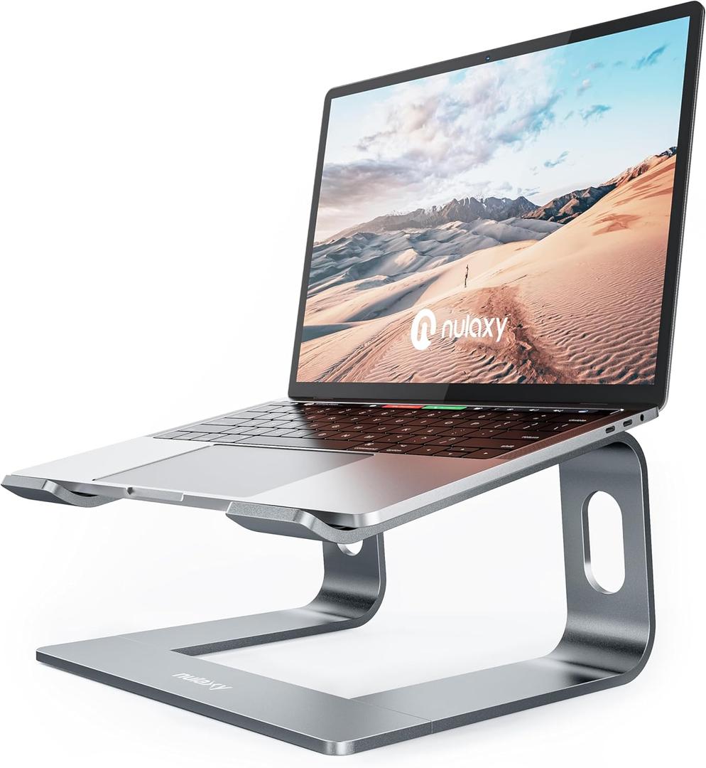 Nulaxy Fully Aluminum Detachable Laptop Stand, Ergonomic Ventilated Cooling Laptop Holder Computer Riser for Desk, Anti-Slip Design Notebook Stand Compatible with All 10-16" MacBook/Dell XPS/HP/Lenovo