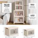 2 Tier Plastic Stackable Storage Bins Open Front with Lids & 360° Wheels 35 QT - Collapsible Storage Bins Home Office Closet Storage Organization, Foldable Clothes Storage Cabinet, 8.8 GAL
