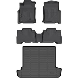 AIPOIL Floor Mats & Cargo Liner Set for 2003-2009 Toyota 4Runner 5 Seats All Weather Protection TPE Anti-Slip Automotive Full Set Custom Car Mats Accessories - Black