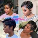 Short Curly Pixie Cut 13x4 Lace Front Wig Human Hair Wigs 13x4 HD Lace Frontal Wigs Short Layered Curly Glueless Wig Pre Plucked Deep Wave Pixie Cut Human Hair Wigs for Black Women, Natural Black