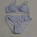 COZYEASE Girls’ 2 Piece Ditsy Floral Print Knot Front Ruched Triangle Bikini Swimsuit 12Y