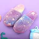 Kids Slippers Luminous Night Lights Warm Plush for Boys Girls House Indoor Shoes (8.5-9.5 Little Kid, Purple)