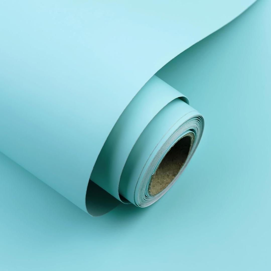 Teal Blue Peel and Stick Wallpaper 15.7"x118" Solid Colour Contact Paper Modern Removable Self-Adhesive Vinyl Wallpaper for Room Walls Shelf Countertops Cabinets
