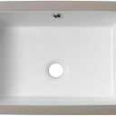 Lordear Undermount Bathroom Sink 17x12 Inch Bathroom Vanity Sinks Undermount Rectangle Pure White Porcelain Ceramic Bath Lavatory Vanity Sink Basin with Overflow