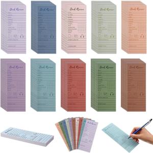100 Pcs Colorful Book Review Bookmarks Book Marker Reading Log Bookish Gift for Readers Reading Page Markers to Review Tracker