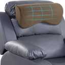 HOMBYS Cervial Neck Pillow for Recliner, Foam Headrest Cushion for Sleeping, Medium Firm Neck Support for Couch, Office Chair and Car, Non-Slip Backing and Elastic Straps, Coffee