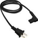 3-Foot Power Cord Compatible with Sonos One, Sonos One SL, Sonos Play-1 Speakers - Power Plug Cable (Standard, Black)