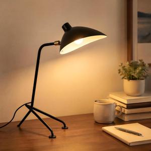 Kalamera Modern Minimalist LED Desk Lamp | Metal Table Lamp with Iron Shade & Copper Body, Warm Ambient Lighting for Bedroom, Office, Study Desk, Living Room