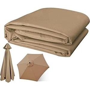 6ribs Umbrella Canopy Cover Replacement Top Canopy for Patio Parasol Outdoor, 2.7m(9fr)/3m(10ft) Optional, Replacement Canopy Parasol Cloth, 95% UV Protective (Color : Khaki, Size : 10ft/3.0m(6-Ribs