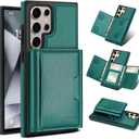 for Samsung Galaxy S23 Ultra Wallet Case, 2-in-1 Detachable Magnetic Wallet Case, Card Holder RFID Blocking, Fashionable Faux Leather Card Slot & Folding Design (Green)