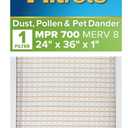 Filtrete 24x36x1 AC Furnace Air Filter, MERV 8, MPR 700, Tough on Pollen, Easy on Airflow, 3-Month Pleated 1-Inch Electrostatic Air Cleaning Filter, 4-Pack (Actual Size 23.81 x 35.81 x 0.65 in)