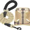 Dog Harness Step-in Breathable Puppy Cat Dog Vest Harnesses for Small Medium Dogs (Large (Chest 17''-20'', Weight 14-19 lb), Beige)