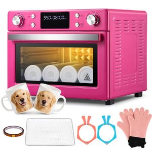 30L/32Qt Sublimation Oven - for 40oz Tumblers | 1700W 450 360 Turbo Convection, Digital Control, Bulk Printing for 11oz Ceramic Mugs with Accessories