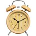 LERLUCKY'SZHAO Loud Alarm Clock Wooden 6 Inch Silent Non-Ticking Quartz with Backlight, Alarm Clocks for Bedrooms Bedside