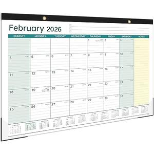 2026 Desk Calendar - 2026 Calendar from January 2026 to December 2026, 12" x 17", 12 Monthly Desk Calendar with Protector Corner- Holiday Design, Pack Of 2