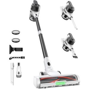 Maircle Cordless Stick Vacuum Cleaner for Home, Lightweight Rechargeable Vacuum with 55min Runtime, Powerful Suction, Green LED Headlight, 9-in-1 Pet Hair Carpet & Hardwood Floor Cleaner