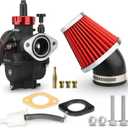 NIBBI PE22 Carburetor with 48mm Air Filters Kit,PE22mm FL Motorcycle Carb Fit for 125cc 130cc 140cc Dirt Bike Pit Bike Apollo TaoTao Lifan Kayo Honda SSR Motor Predator212