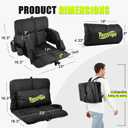 Wide Stadium Seats with Back Support for Bleachers, Bleacher Seat with 5" Thick Comfy Padded Cushion, 6 Adjustable Angle, Lumbar Pillow & Cu (2, Black, Wide / 23IN / 2Pack) (Black)