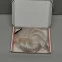 Flufymooz Real Human Hair Toppers for women, 10 Inch Clip in Bangs 100 Human Hair Toppers for Thinning Hairpiece, Cover Hairpiece with 150% Density Silk Base-Silver White