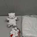 Polar Bear Christmas Staircase Decorations Set Banister Christmas Decoration with 6 Pcs Skiing Polar Bears Artificial Snow Blanket LED Lamp Xmas Hat Scarf for Home Xmas Stairs Decor