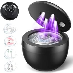 Dental Ultrasonic Retainer Cleaner Machine - 45kHz Dental Cleaning Pod with 4 Modes, Digital Timer & 200ML Capacity for Denture, Missing Pieces