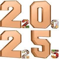 Tellingyou 2025 Graduation Charcuterie Number Box 13.7" Grad Celebration Party Fillable Plastic Mache for Chocolate Candy Snack Trays Party Supplies(Kraft Brown)
