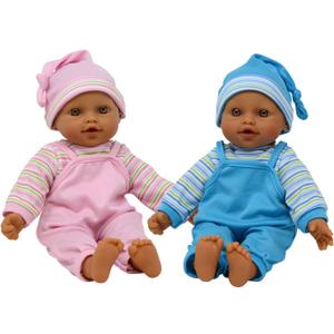 The New York Doll Collection 12" Sweet Hispanic Twin Dolls Play Baby Dolls - Doll Pacifier Included
