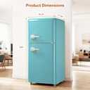 Retro Mini Fridge with Freezer 3.5 Cu. Ft, Small Refrigerator Dual Door