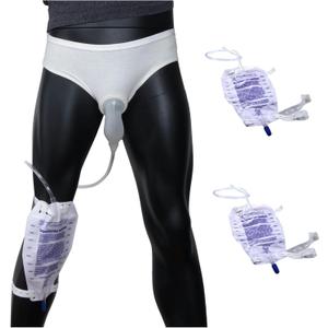Mens Incontinence Protective Briefs Includes 3 Urine Bags for Reliable Protection Small (Cloorless)