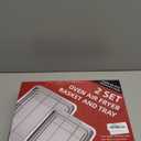 Air Fryer Basket for Oven, 2 Set Oven Air Fryer Basket and Tray with 60 PCS Parchment Papers, DEGOVIN Crisper Tray Non-stick Stainless Steel Air Fry Pans for Convection Oven(15.8"  11" & 13"  9.7")