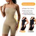 HOMETA Women's Shapewear Bodysuits Tummy Control Butt Lifter Body Shaper Strapless Seamless Mid Thigh Jumpsuit Tops (Beige, M)