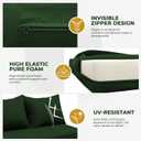 Outdoor Loveseat Cushion Set 46 x 24 inch Waterproof Oxford UV Resistant and Fade Resistant Patio Furniture Cushion, Deep Seat Cushions for Patio Couch, Bench and Swing Chair, Green1#