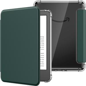 MoKo Case for 6" All-New Kindle (11th Generation-2024/2022 Release), Ultra Clear Soft Flexible Transparent TPU Back Cover with Auto Wake/Sleep for Kindle 11th Generation 2024, Midnight Green