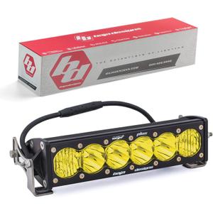 Baja Designs OnX6+ Straight LED Light Bar 10-inch for Jeeps, Off-Road 4x4, Trucks, UTV, ATV, SUV (Driving Combo; Amber)