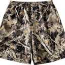 Boy's Camo Swim Trunks with Liner Elastic Waist Wide Leg Swim Board Shorts (Multicolor) 11Y