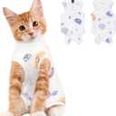 Coppthinktu Cat Recovery Suit Female, Breathable Cat Onesie After Surgery Female for Abdominal Wounds or Skin Diseases, Surgery Recovery Suit Kitten Surgical Onesie After Spay Wear Anti Licking (Medium, White)