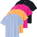 Real Essentials 4 Pack Womens Short Sleeve Rash Guard – UPF 50+ Sun Shirt UV Protection Quick Dry Swim Top, Set 6, 1X