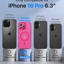 Faiono Magnetic for iPhone 16 Pro Case [Full Camera Protection][Military-Grade Protection][Compatible with MagSafe] Shockproof Protective Slim Phone Case for iPhone 16 Pro, Hot Pink