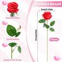 72 Pcs Red Roses Artificial Flowers Bulk, Realistic Long Stem Fake Silk Roses Bouquet Fake Red Rose for Valentine's Day Mother's Day Wedding Centerpieces Bridal Bouquet Party Home Decor
