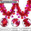 Valentines Tinsel Garland - 66 Ft Rose Red Metallic Heart Shape Valentine's Day Garland Atmosphere Setup for The Confession Scene Tinsel Hanging Twist Hanging Decorations for Party Holiday Supplies