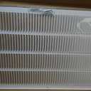 HVAC Premium 16'' x 32'' [Duct Opening] Flat Stamped Steel Return Air Grille - Sidewall and Ceiling - HVAC Vent Duct Cover - White [Outer Dimensions: 17.75''w X 33.75''h]