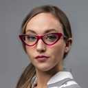 Yogo Vision Reading Glasses Readers for Women Cateye Eyeglasses and Light Spring Hinge Frame, 2.0 x