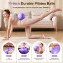 Pilates Kit 13Pcs Home Pilates Essentials Workout Kit with 13" Ring, 10" Ball and Resistance Bands for Women at Home Pilates Equipment Set for BeginnersElectric Purple