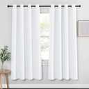 NICETOWN White Bedroom Curtain 72 inches Long - (50% Blackout) Grommet Sound Reducing Window Treatment Sound Reducing Privacy Thermal Drape Light Blocking for Living Room (1 Panel, W52 x L72)