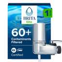 Brita Faucet Mount Water Filter System, Chrome, No-Wait Filtration, Easy Install, Multi-Use Tap Water Filter for Kitchens, Bathrooms & Small Spaces (1 ct)