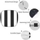 Outdoor Chair Cushions, Patio Chair Cushions Terrace Square Seat Cushion Waterproof Thick Black White Stripe 17 * 16 * 2 Inch (4, Black White, Memory Sponge)